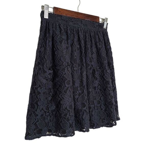 Kimchi Blue | Black Lined Lace Pocket Skirt | 2 - Picture 7 of 14